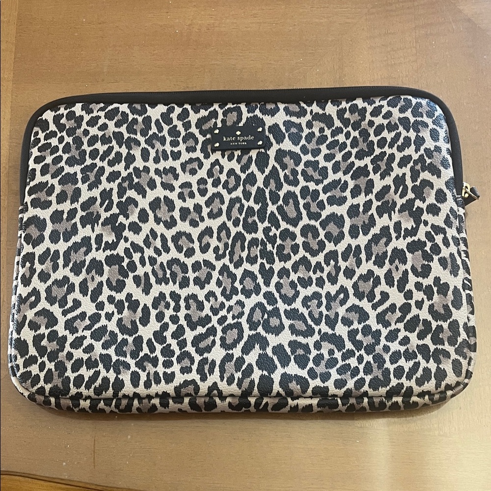 Kate Spade Leopard Print Sleeve in Black and Cream